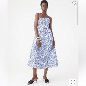 JCREW blue and white midi dress